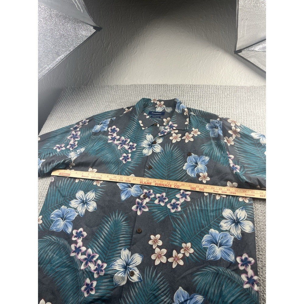 Tommy Bahama Mens 3XL Hawaiian Shirt Green Tropical Camp Floral Silk Blend - Picture 7 of 8